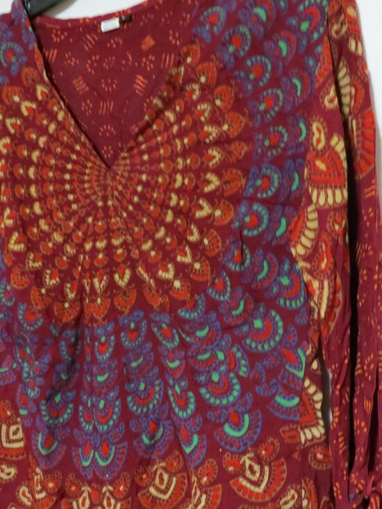 Peacock blouse Boho style size large NEW never used - Picture 9 of 16